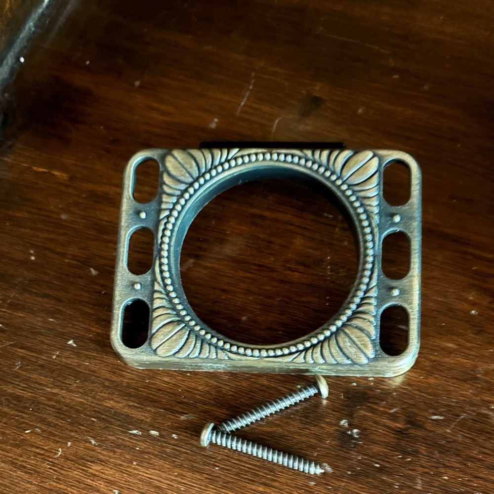 “Two” Antique Brass plated Decorative cup/ toothbrush and soap holders.